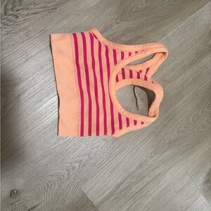 Striped Peach and Pink Sports Bra NWOT XS
